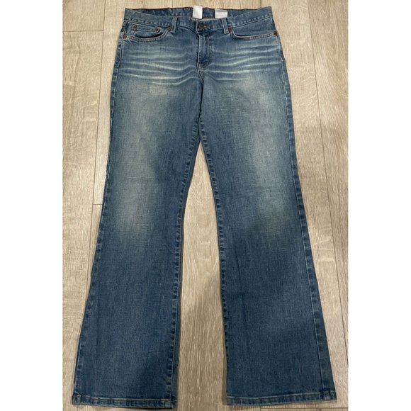 Vintage Lucky Brand Dungarees Flare Jeans Mid Rise Denim Jeans 14/32 Medium Wash - Picture 4 of 10